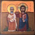 Freundschafts Ikone. Jesus mit St. Manas